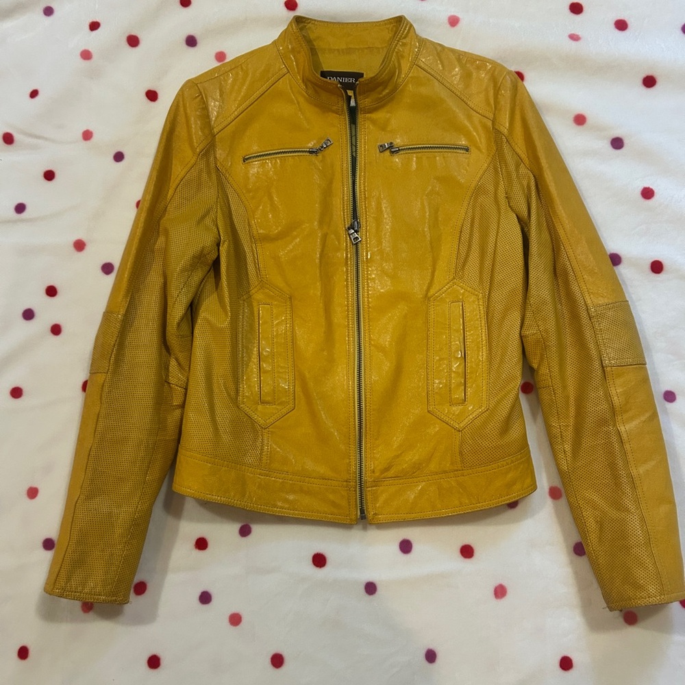 Danier Chic Yellow Leather Jacket
